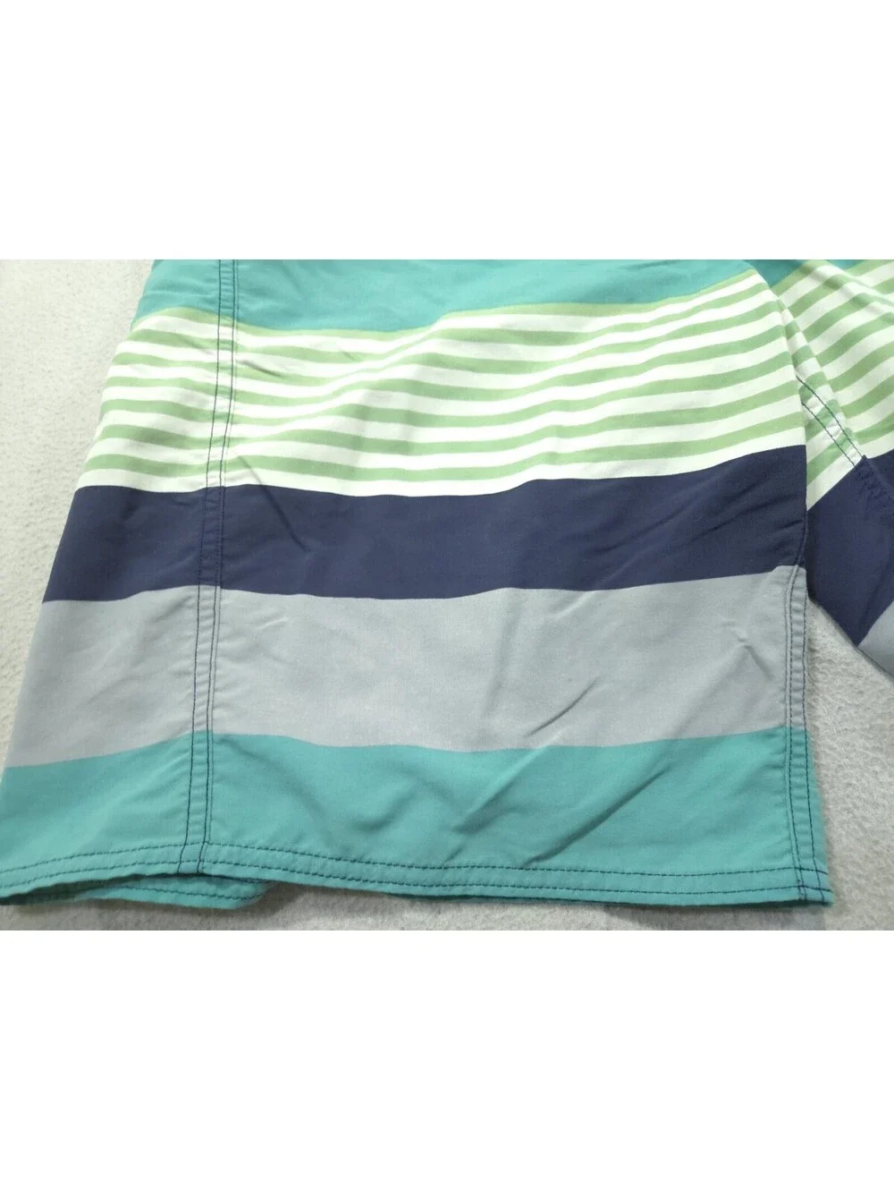 Patagonia Swim Shorts Mens 34 Wavefarer Board Trunks Surf Striped Blue Nylon 19